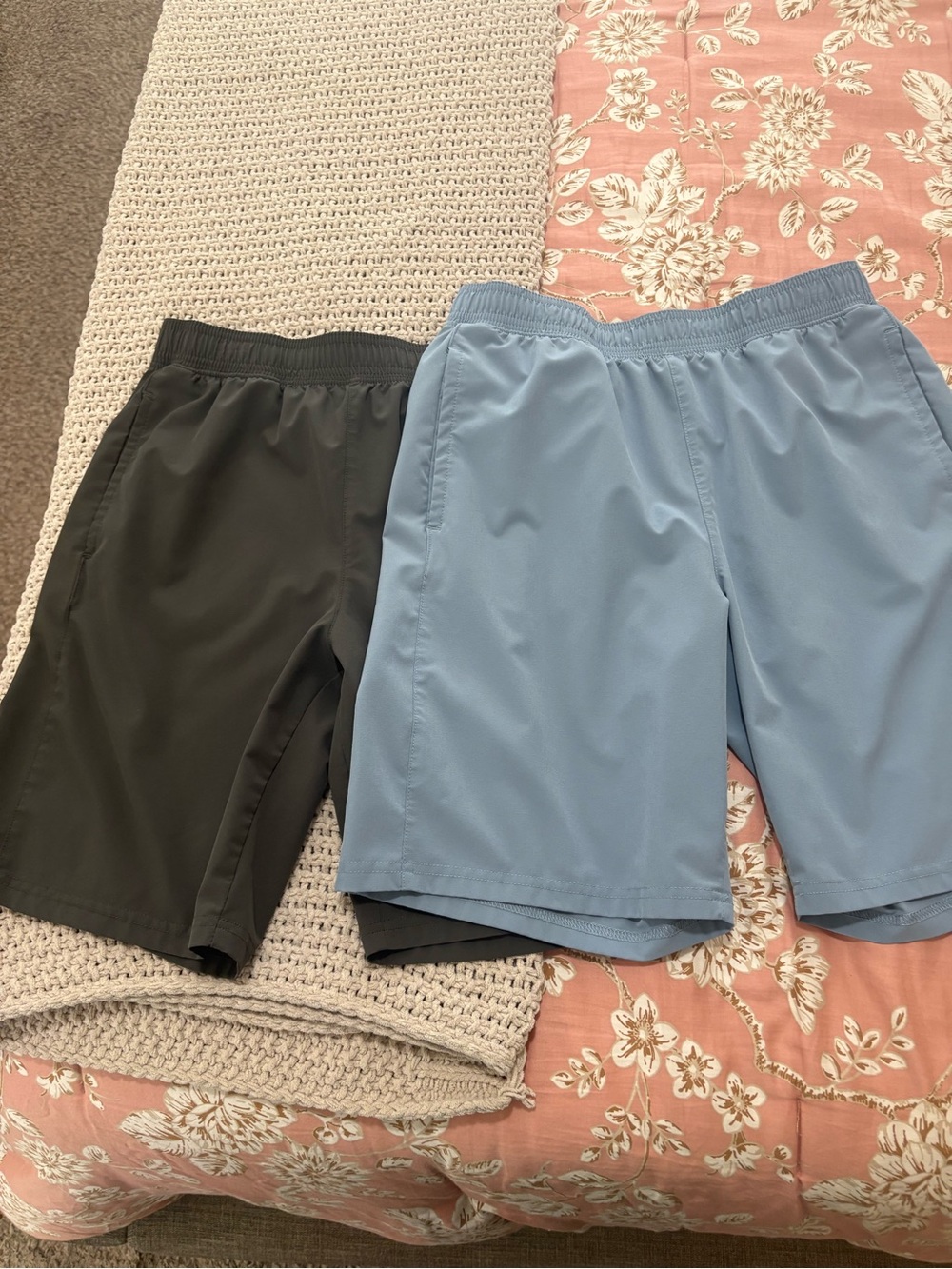 Spyder Kids Two-Pack Athletic Shorts in Grey tone and Light Blue